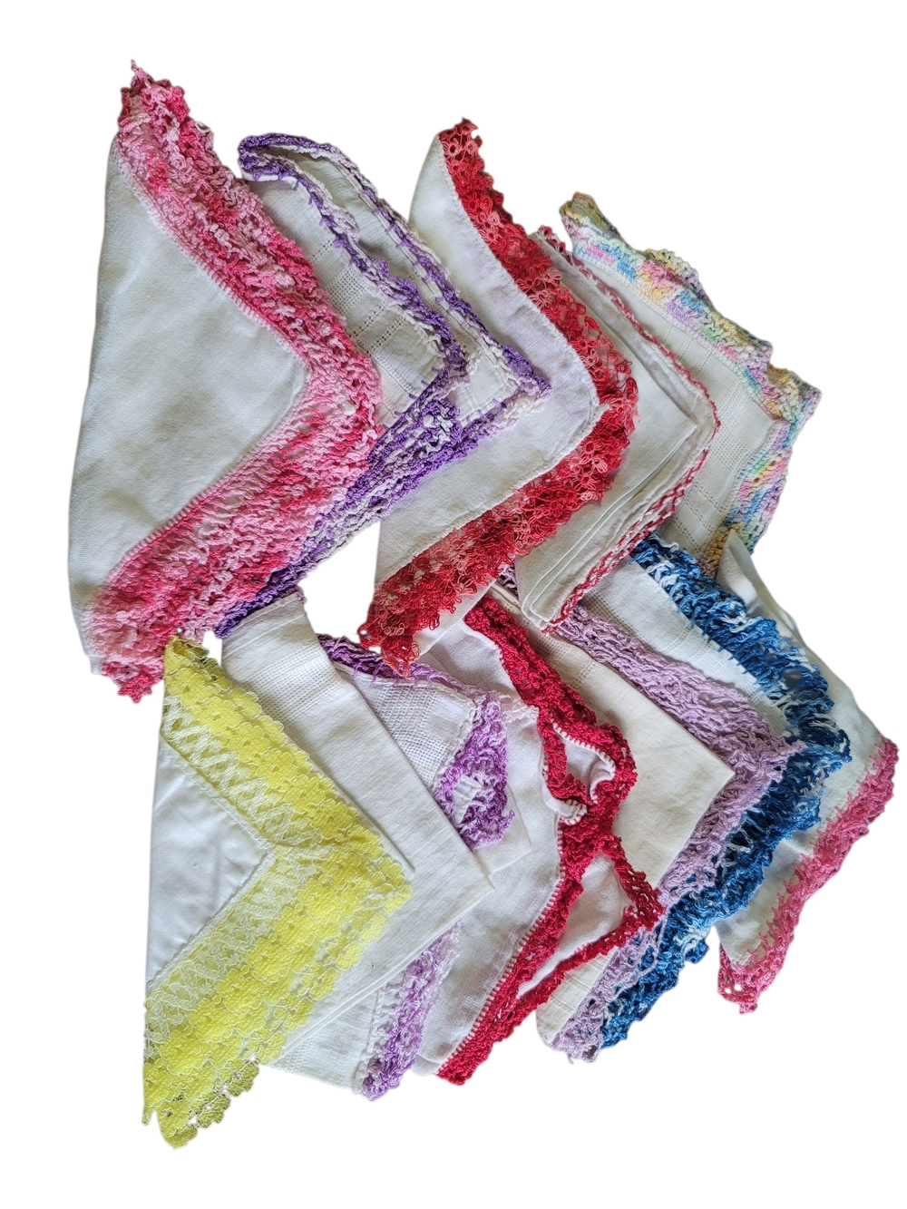 10+ Total Vintage Crochet-Trim Handkerchiefs